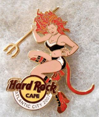 Hard Rock Cafe Atlantic City Sexy Devil Girl Holding Pitchfork Pin 38013