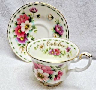 Royal Albert Flower Of The Month October Cup And Saucer 1970