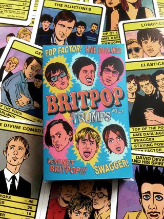Britpop Trumps Card Game - 30 Britpop Bands (blur,  Oasis,  Suede,  Pulp,  Elastica)