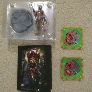 Iron Maiden Somewhere In Time Eddie Small Figurine Two Patches Card