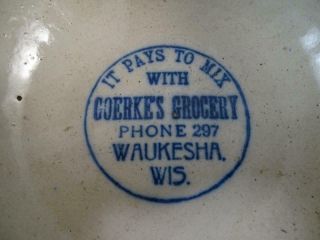 Antique Advertising Red Wing Stoneware Mixing Bowl Goerke ' s Grocery Waukesha WI 2
