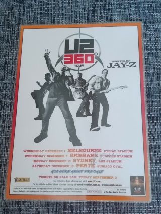U2 - 2010 Australia Tour Poster - Signed Autographed Laminated - 360 Tour Poster