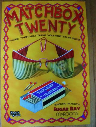 Matchbox Twenty 2003 Music Concert Tour Poster Art House Of Blues Sugar Ray