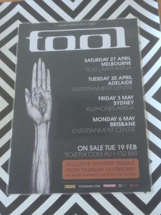 Tool - 2013 Australia Tour Poster - Signed Autographed - Laminated