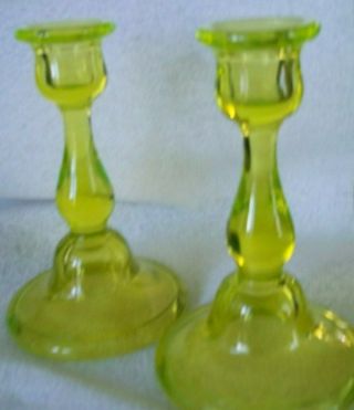 Vintage Vaseline Uranium Glass Yellow Green 6 