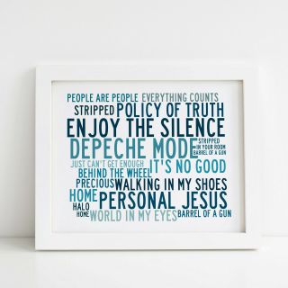 Depeche Mode Poster,  Greatest Hits,  Framed Art,  Album Print Lyrics Gift
