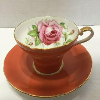 Vintage Aynsley Cabbage Rose Teacup And Saucer