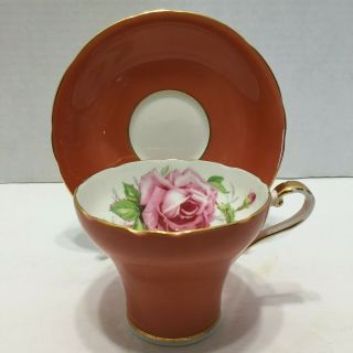 Vintage Aynsley Cabbage Rose Teacup and Saucer 2