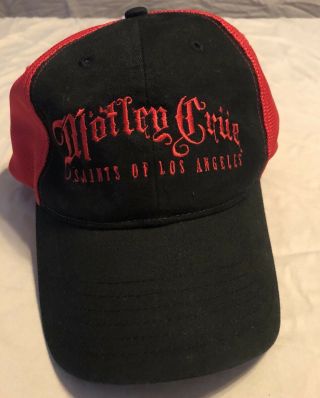 Motley Crue Saints Of Los Angeles Mesh Adjustable Baseball Hat Cap Great Cond