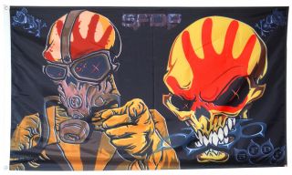 Five Finger Death Punch Skull Flag Banner 3x5 Ft Man Cave Wall Decor