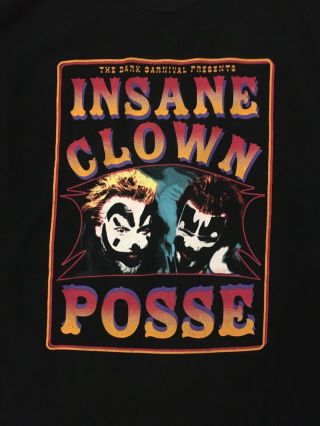 Vintage Insane Clown Posse Tshirt,  The Dark Carnival Presents,  XL 2
