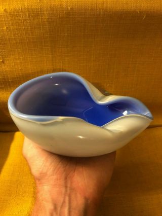Blue And Clear Murano Glass,  Cigar/candy Bowl