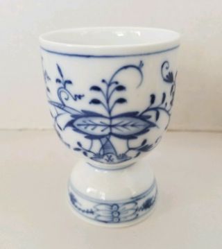 Vintage Meissen Blue Onion Double Egg Cup Double Sword Germany 3 " 3/8th Tall