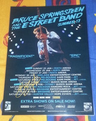 Bruce Springsteen - Signed Autographed 2017 Australia Tour Poster - Laminated