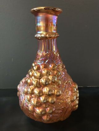 Antique Imperial Marigold Imperial Grape Carnival Glass Vase Carafe Iridescent