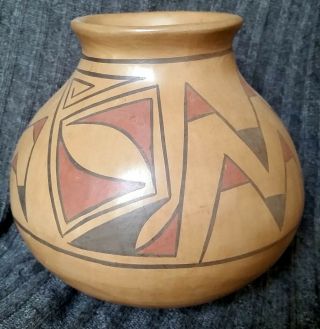Casa Grande Mata Ortiz Pottery Hand Coiled And Hand Decorated In Brown And Red