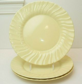 Franciscan Coronado Swirl Pale Yellow 10 1/2 " Dinner Plates Calif 10.  5 " Set Of 3