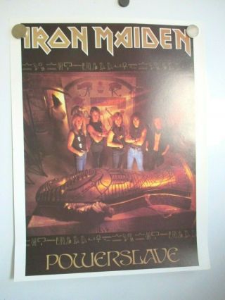Vintage Iron Maiden Powerslave Promo Poster Nos Rare 1984 17.  5 X 23 Dickinson
