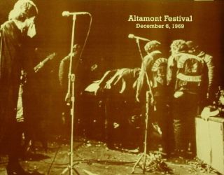 Rolling Stones Poster Print 1969 Altamont Festival - Hells Angels Photo 11 " X14 "