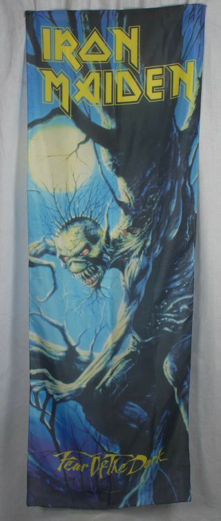 Authentic Iron Maiden Fear Of The Dark Silk - Like Fabric Door Poster Flag