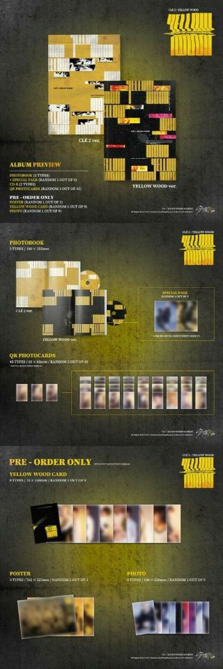 Stray Kids - Cle 2 : Yellow Wood (Normal Ver. ) CD,  Pre - Order Benefit,  etc 2