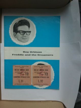 Very Rare Roy Orbison Programme Leeds Odeon 1964 With Two Ticket Stubs