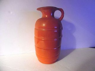 Vintage Frankoma Pottery Burnt Orange Ringed Pitcher 831