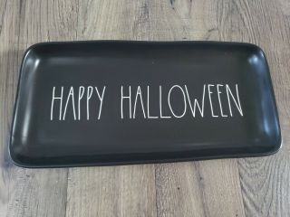 Rae Dunn Halloween Black White Happy Halloween Platter Tray Ll Large Letter