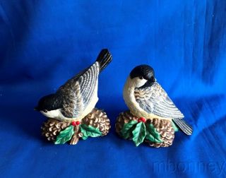 Lenox Winter Greetings Holiday Christmas Chickadee Bird Salt & Pepper Shakers
