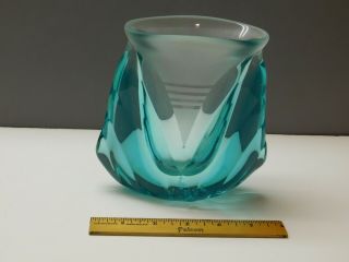 STUDIO GLASS VASE by MICHAEL SHEARER dated 1990 3
