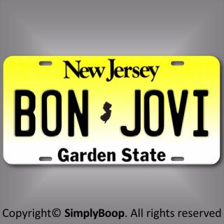 Bon Jovi Rock Group Band Jersey Aluminum Vanity License Plate Tag 6 " X12 "