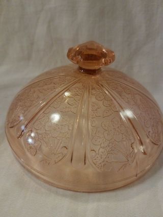 Jeannette Depression Glass Pink Cherry Blossom Butter Dish Lid Only Replacement
