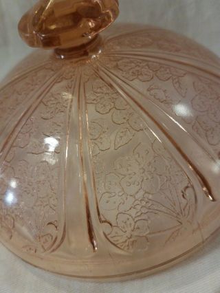 Jeannette Depression Glass Pink Cherry Blossom Butter Dish Lid ONLY Replacement 3