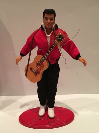 Vintage Jailhouse Rock Elvis Presley Doll 1993 Guitar Red Jacket Hasbro 12 Inch