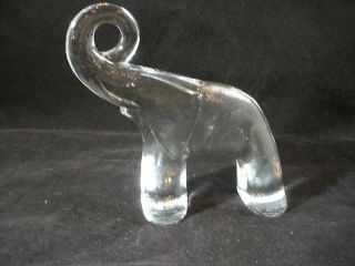 Vtg 1970s Mid Century Modern Erik Hoglund Art Glass Kosta Boda Zoo Elephant