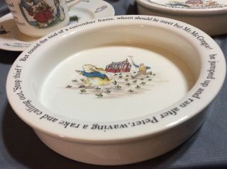 Wedgwood Peter Rabbit 4 Piece Tableware Dish Set Childs Plate Bowls Mug England 2