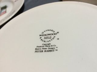 Wedgwood Peter Rabbit 4 Piece Tableware Dish Set Childs Plate Bowls Mug England 6
