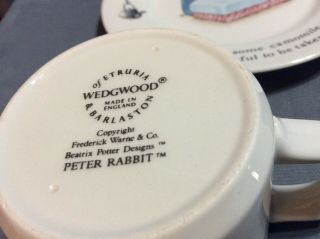 Wedgwood Peter Rabbit 4 Piece Tableware Dish Set Childs Plate Bowls Mug England 7