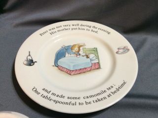 Wedgwood Peter Rabbit 4 Piece Tableware Dish Set Childs Plate Bowls Mug England 8