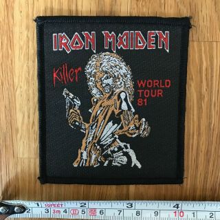 Iron Maiden Killer World Tour 81 Rare Uk Embroidered Woven Sew On Patch