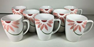 8 Corelle Coordinates Porcelain Mugs Pretty Pink