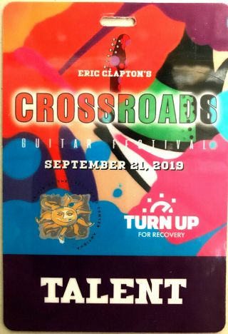 Eric Clapton 2019 Crossroads Guitar Festival Talent Backstage Pass