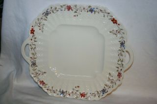 Vintage Spode Wicker Dale Square Handled Cake Plate Dish Copeland