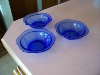Royal Lace Cobalt Blue 5 " Berry Bowls (3)