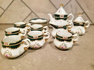 Very Pretty Miniature Limoges Victorian Tea Set For 6