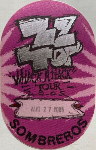 Zz Top 2005 Whack Attack Tour Backstage Pass