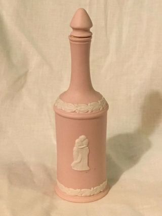Wedgwood Jasperware Vintage Pink Rare Perfume Bottle With Lid
