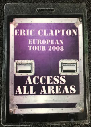 Eric Clapton 2008 European Tour Access All Areas Backstage Pass Purple