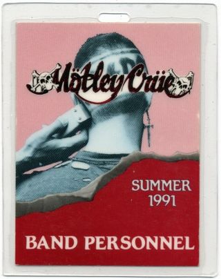 Motley Crue Authentic 1991 Laminated Backstage Pass Ac/dc Razor 