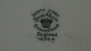 VINTAGE Royal Albert Dainty Dinah Blue Trim Small Tray 7694A,  England 8